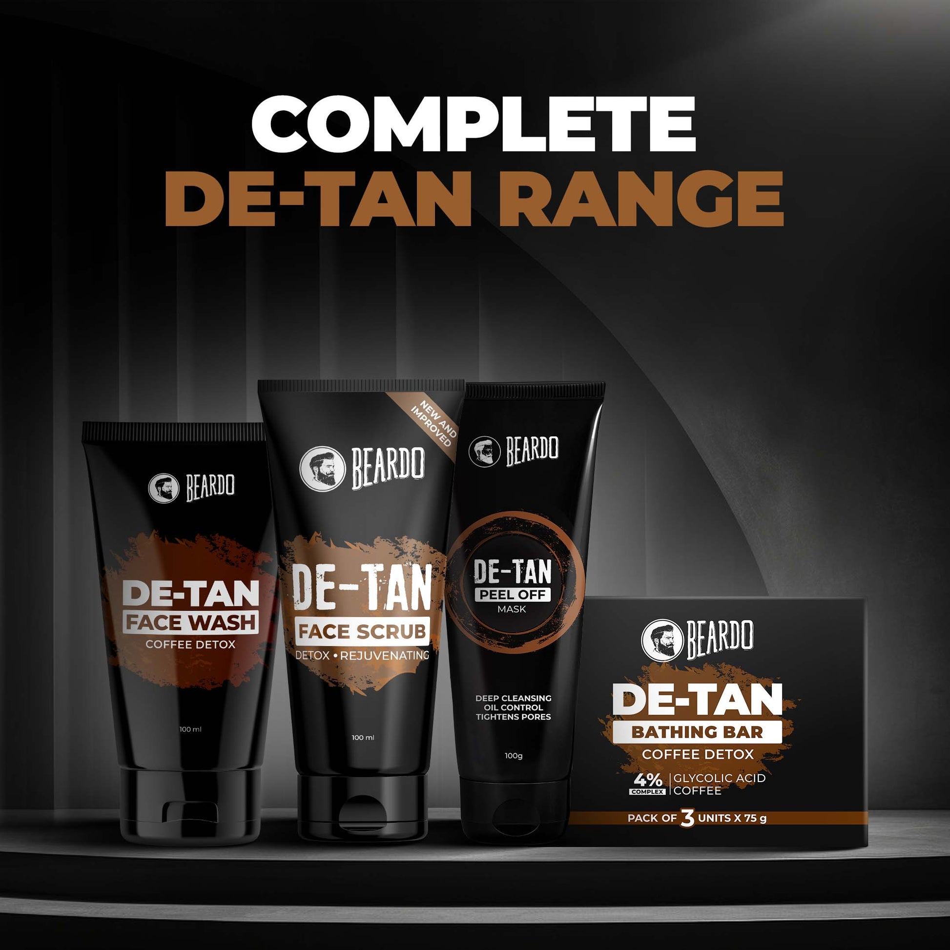 Beardo De-Tan Coffee DeTox Bathing Bar (Pack of 3x75g)