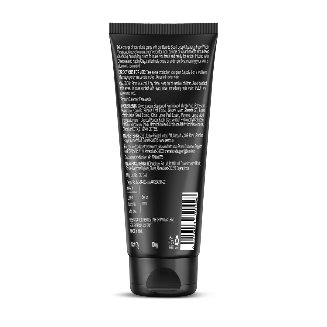 Beardo Sport Deep Cleansing Facewash (100g) – grooming results and lifestyle