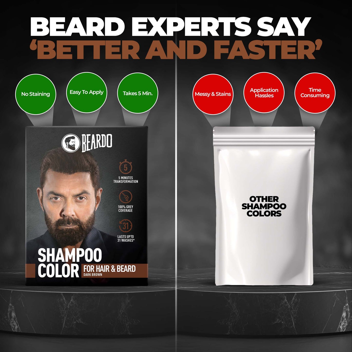 Shampoo Color for Hair and Beard (Dark Brown)