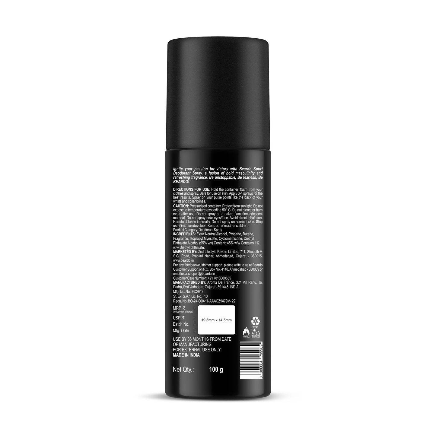 Beardo Sport Energy Deodorant Spray (150ml)