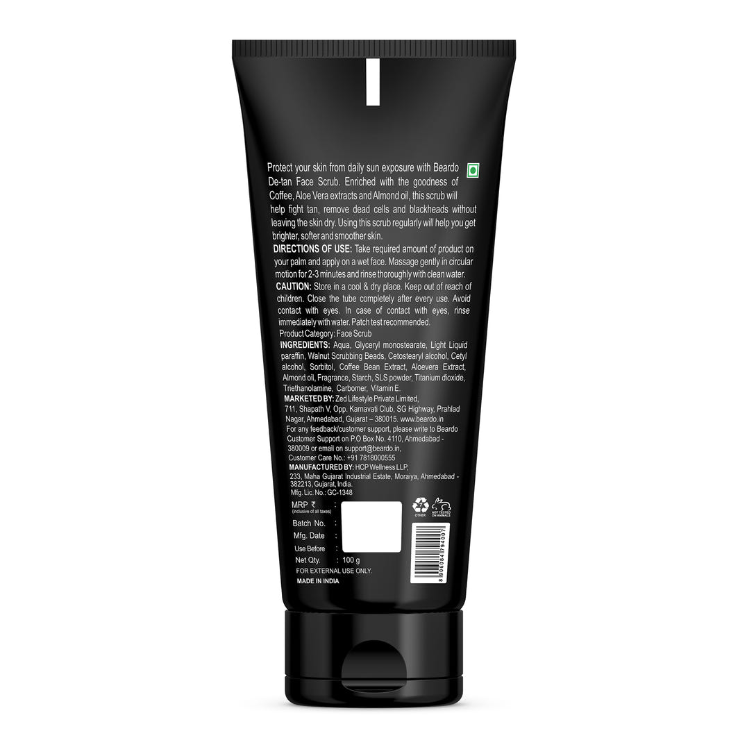 Beardo De-Tan Face Scrub – how to use