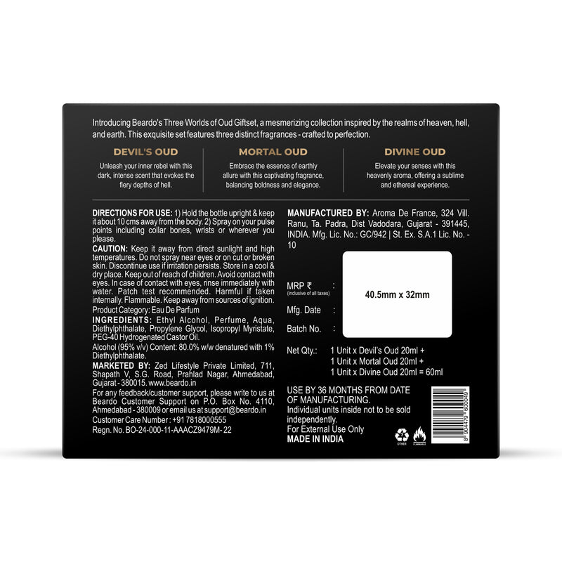 Three Worlds of Oud Luxury Perfume Giftset (20ml X 3)