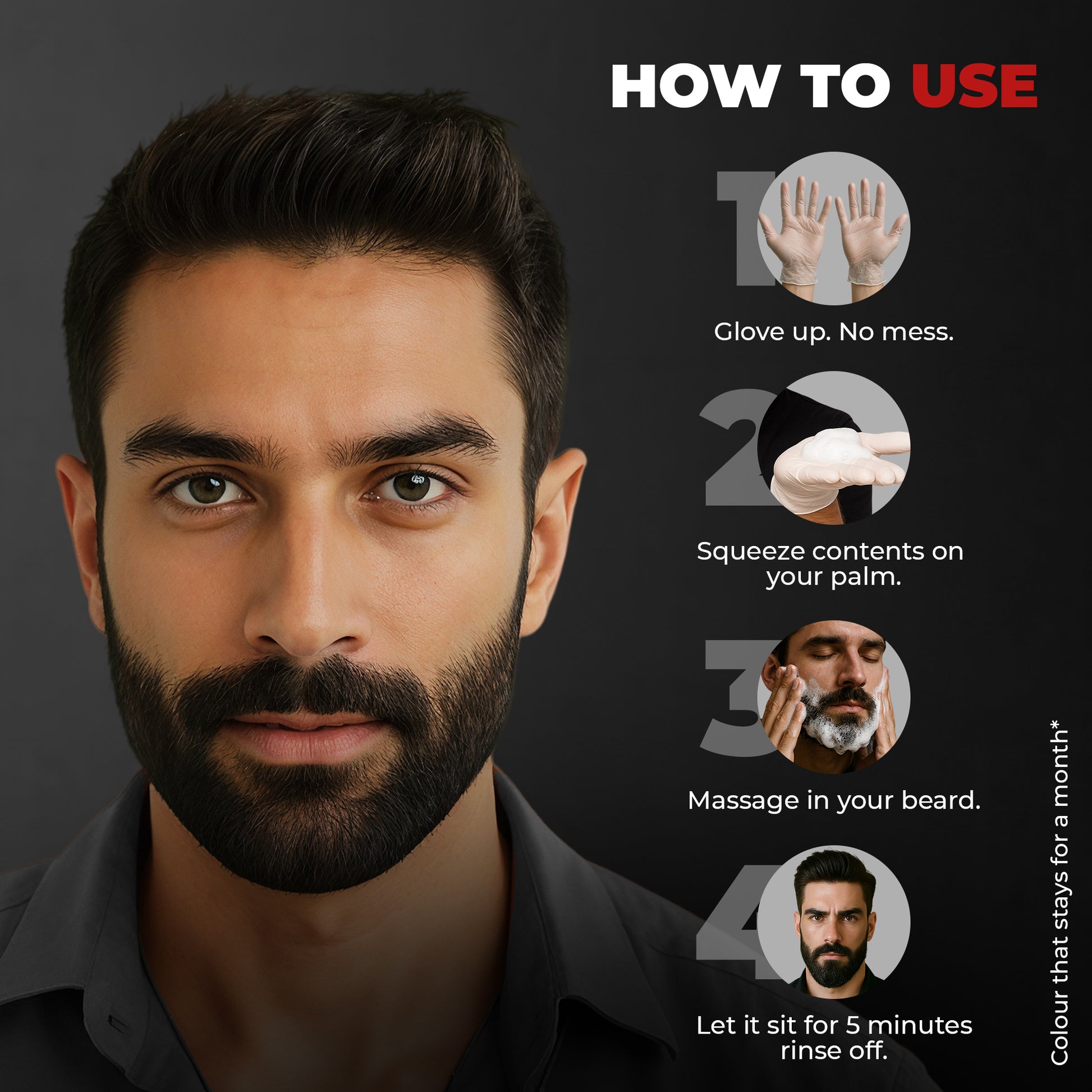 Beardo Shampoo Color for Hair and Beard (Natural Black)