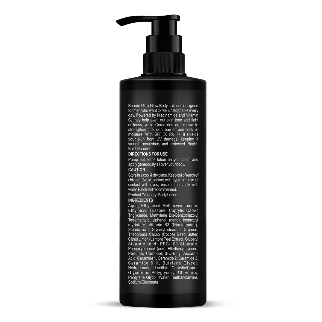 Beardo Ultraglow Body Lotion for Men – grooming results and lifestyle