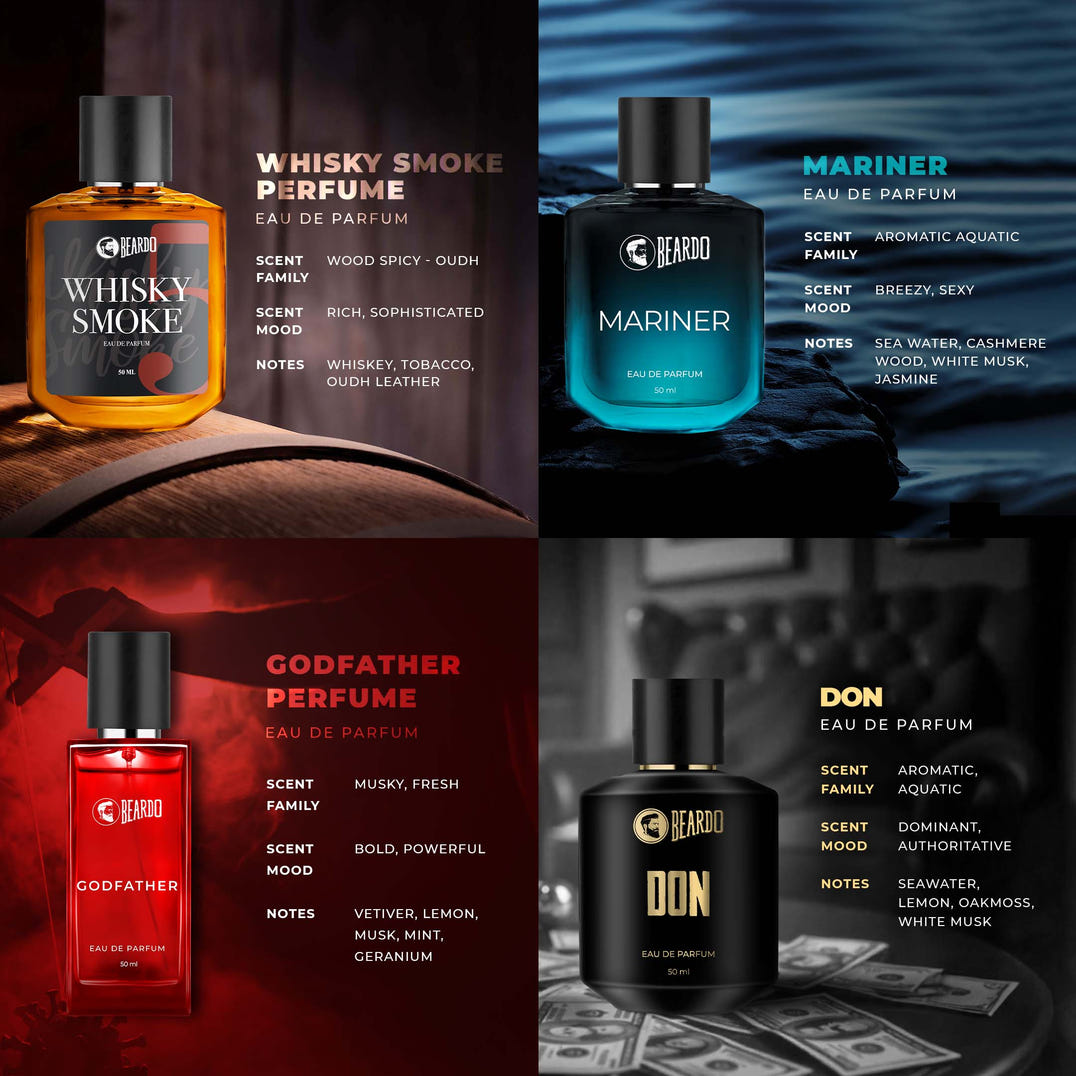 Beardo Best Seller Perfumes Combo (50ml x 4) – grooming results and lifestyle