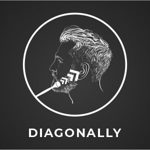 Diagonally