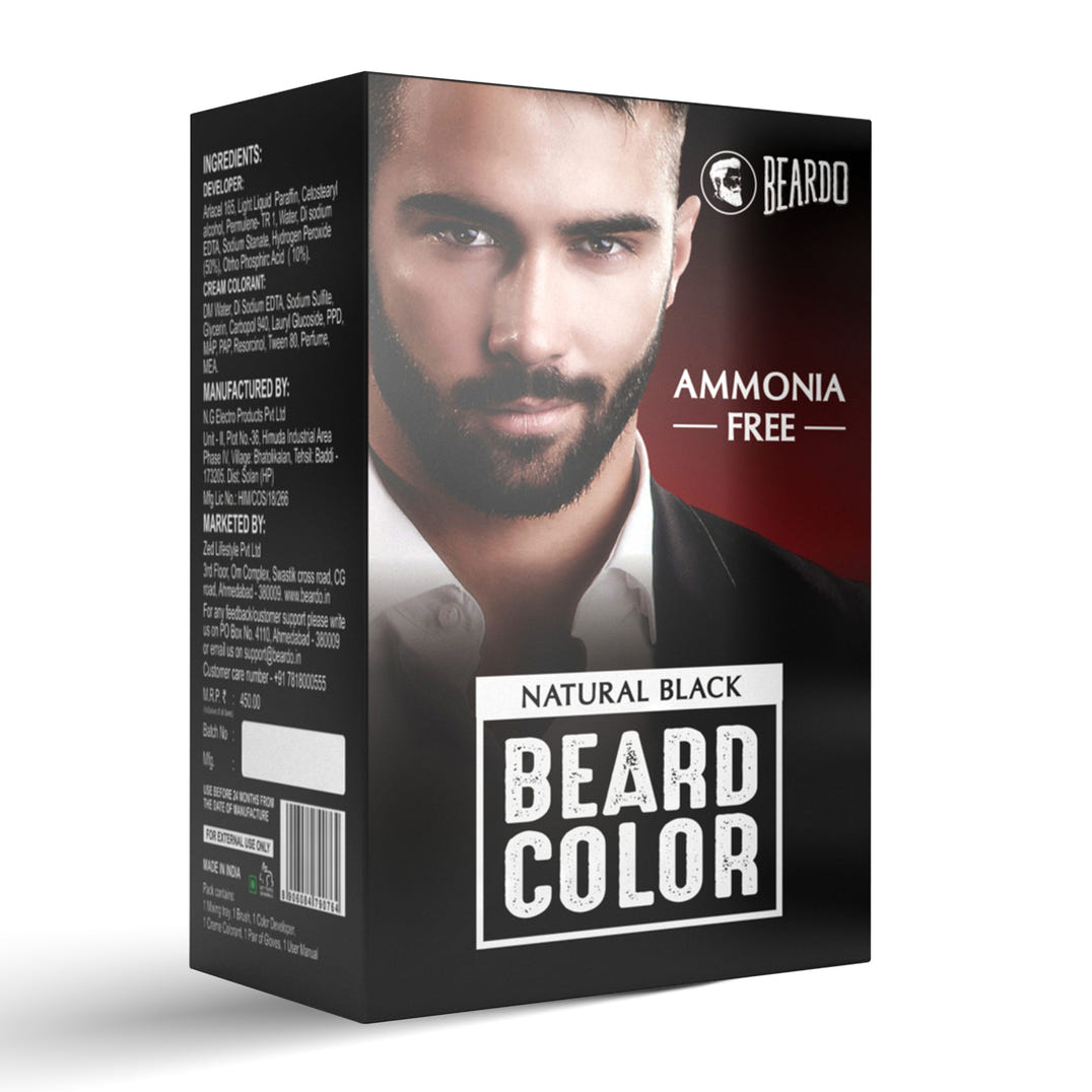 Beardo Beard Color Natural Black Ammonia Free Grey Coverage for Men — Beardo India
