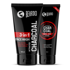 Beardo Activated Charcoal Facewash & Peel Off Mask Combo