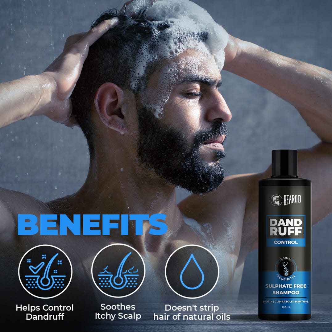 Beardo Dandruff Control Sulphate Free Shampoo (100ml) – formula and texture close-up