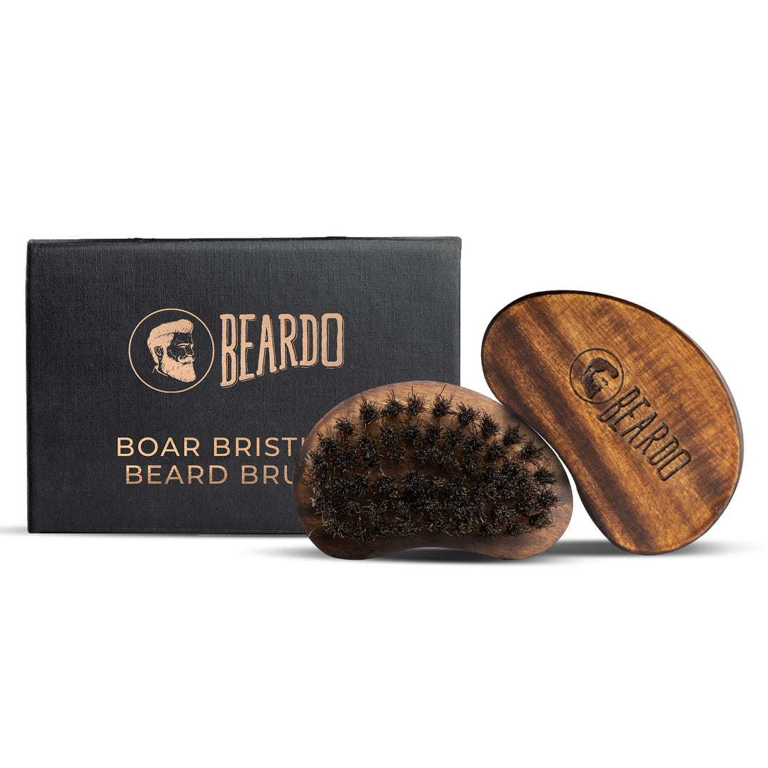 beard brush, beard tool, Beardo BOAR Bristle beard brush, mustache brush, boar bristle beard brush