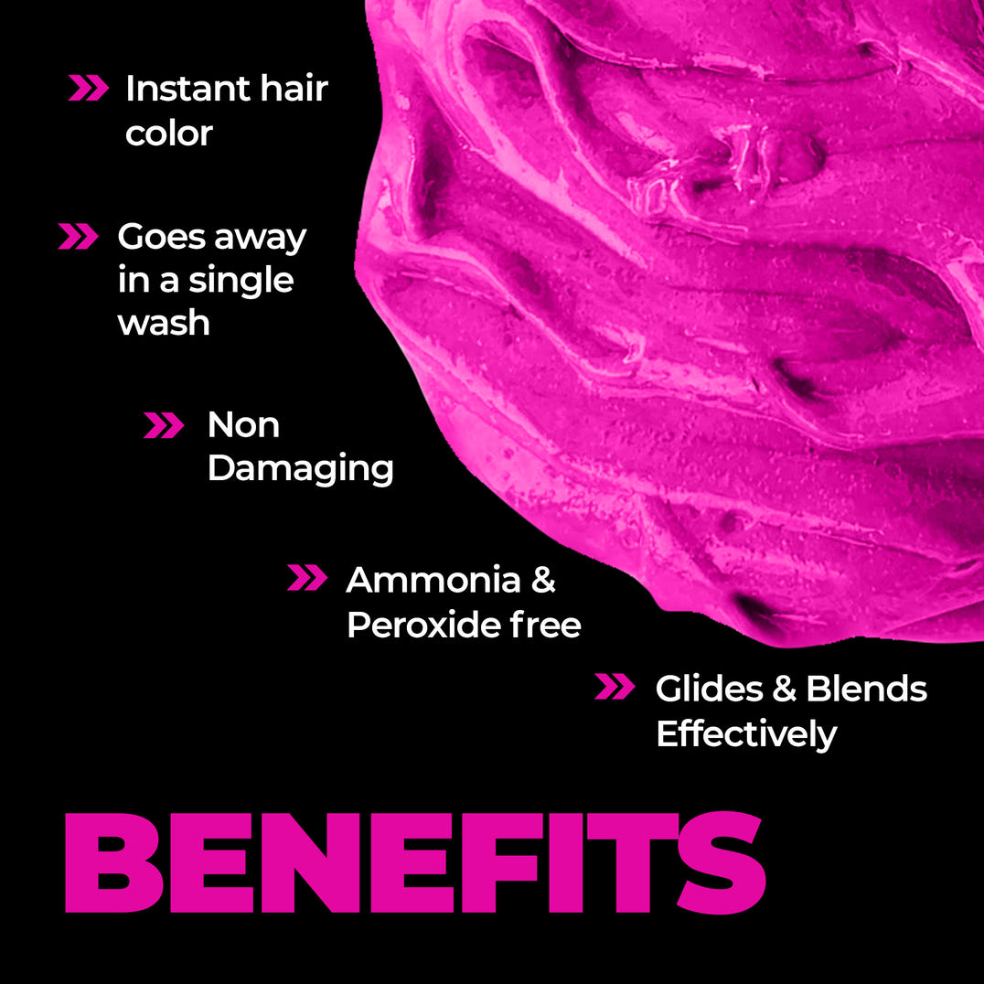 Beardo Dye Hard Temporary Hair Color Metallic Pink (25g) – formula and texture close-up