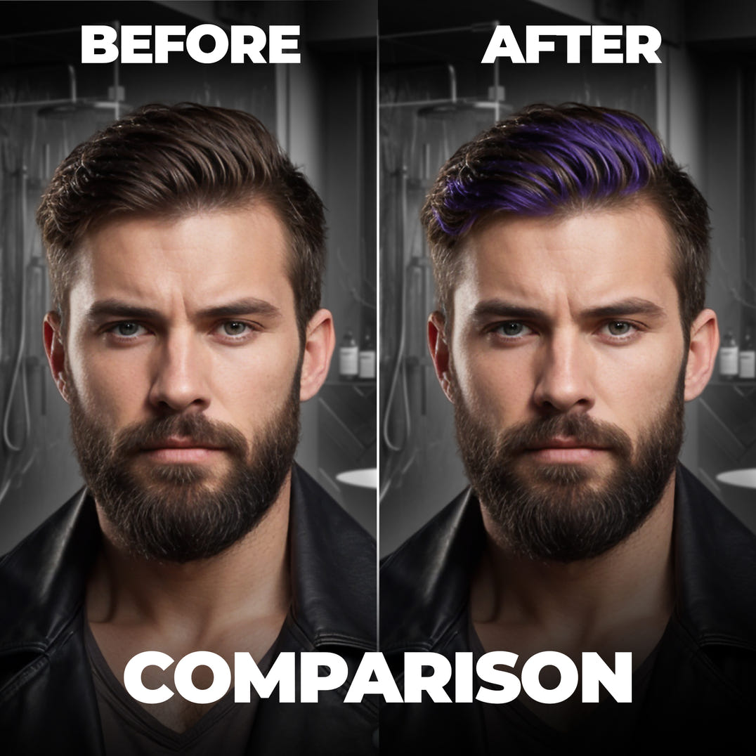 Beardo Dye Hard Temporary Hair Color Metallic Purple (25g) – how to use