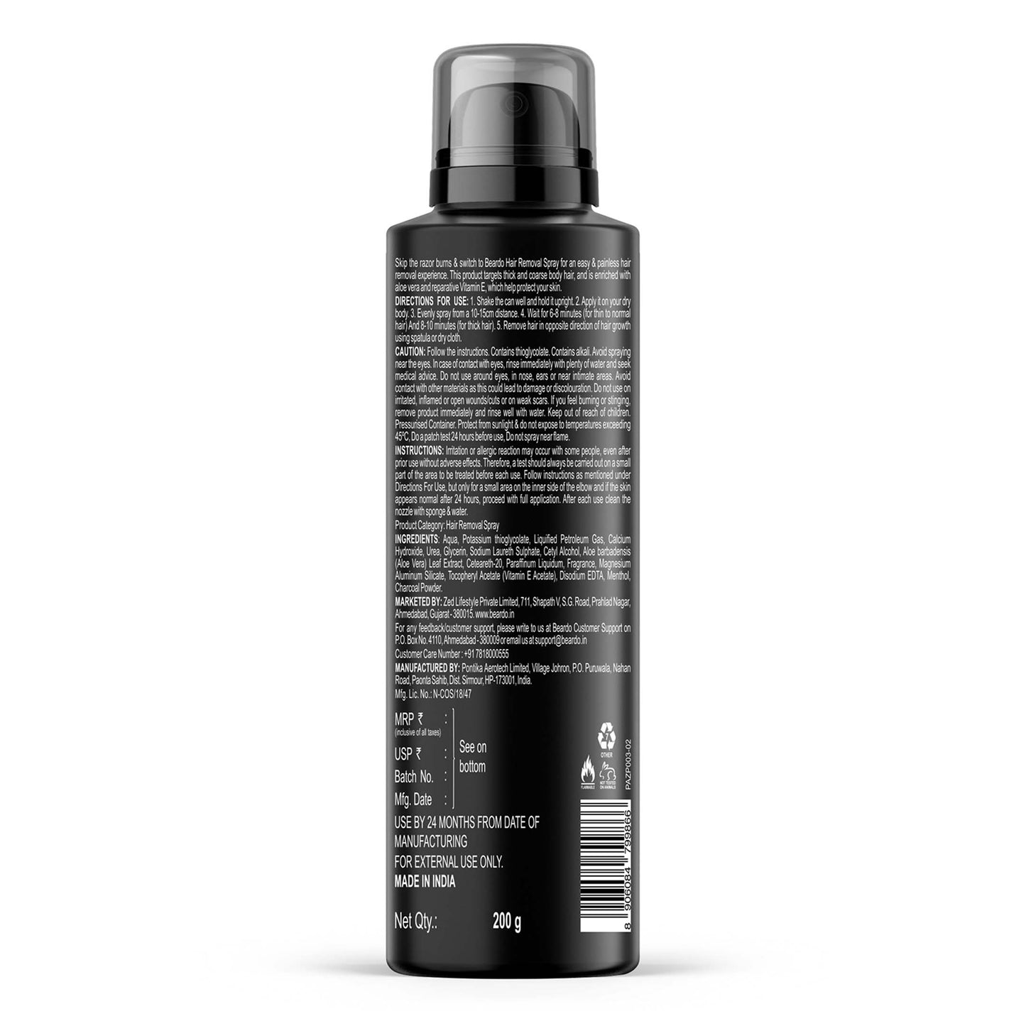 Beardo Hair Removal Spray Advanced (200g)