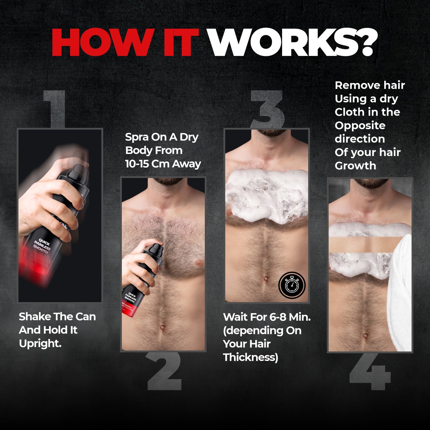 how does beardo hair removal spray work