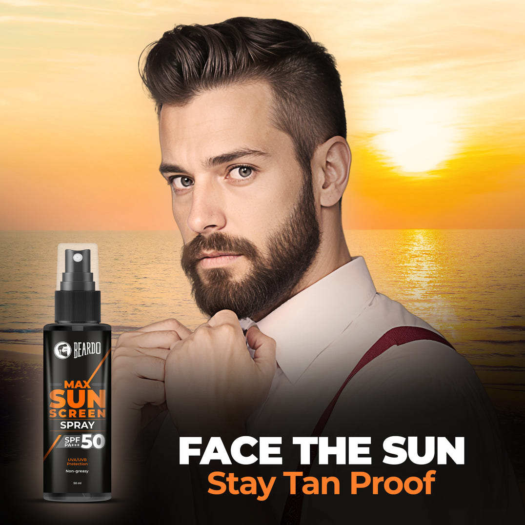 Beardo Max Sunscreen Spray SPF-50 – formula and texture close-up