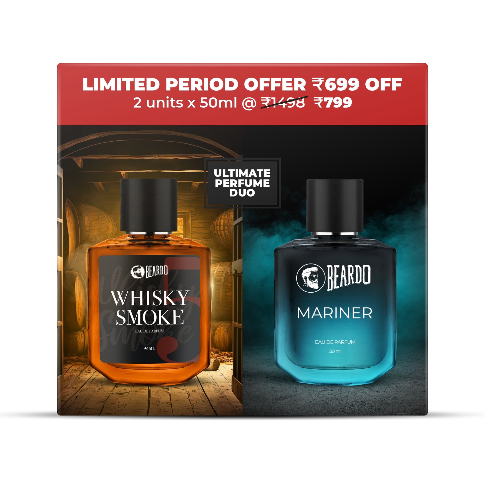 Beardo Whisky Smoke EDP 50ml and Mariner EDP 50ml Combo