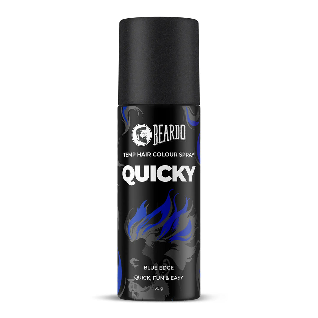 Beardo Quicky Temp Hair Color Spray Blue Edge (50ml) – temporary hair color for men