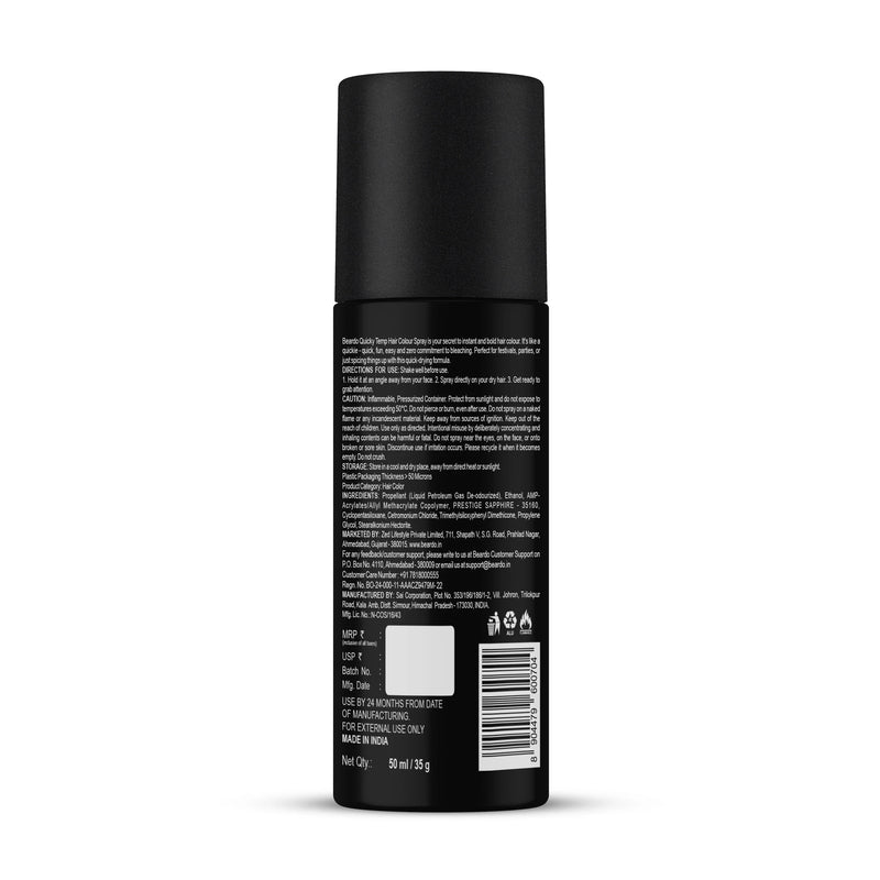 Quicky Temp Hair Color Spray Blue Edge (50ml)