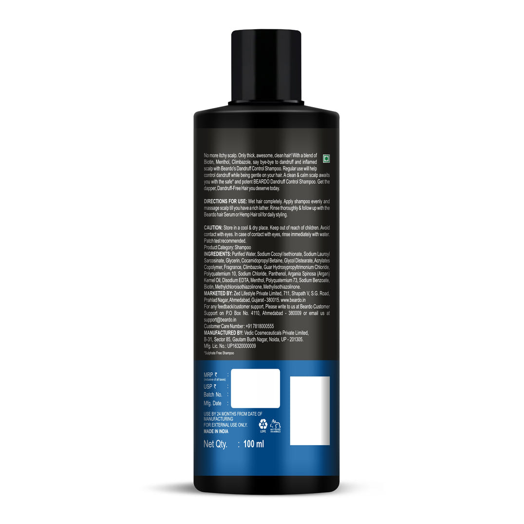 Beardo Dandruff Control Sulphate Free Shampoo (100ml) – grooming results and lifestyle
