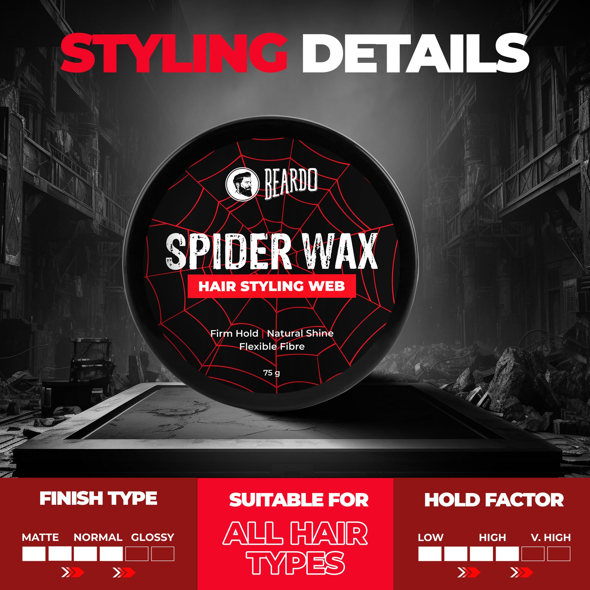 Beardo Spider Wax Hair Styling Web (75g)