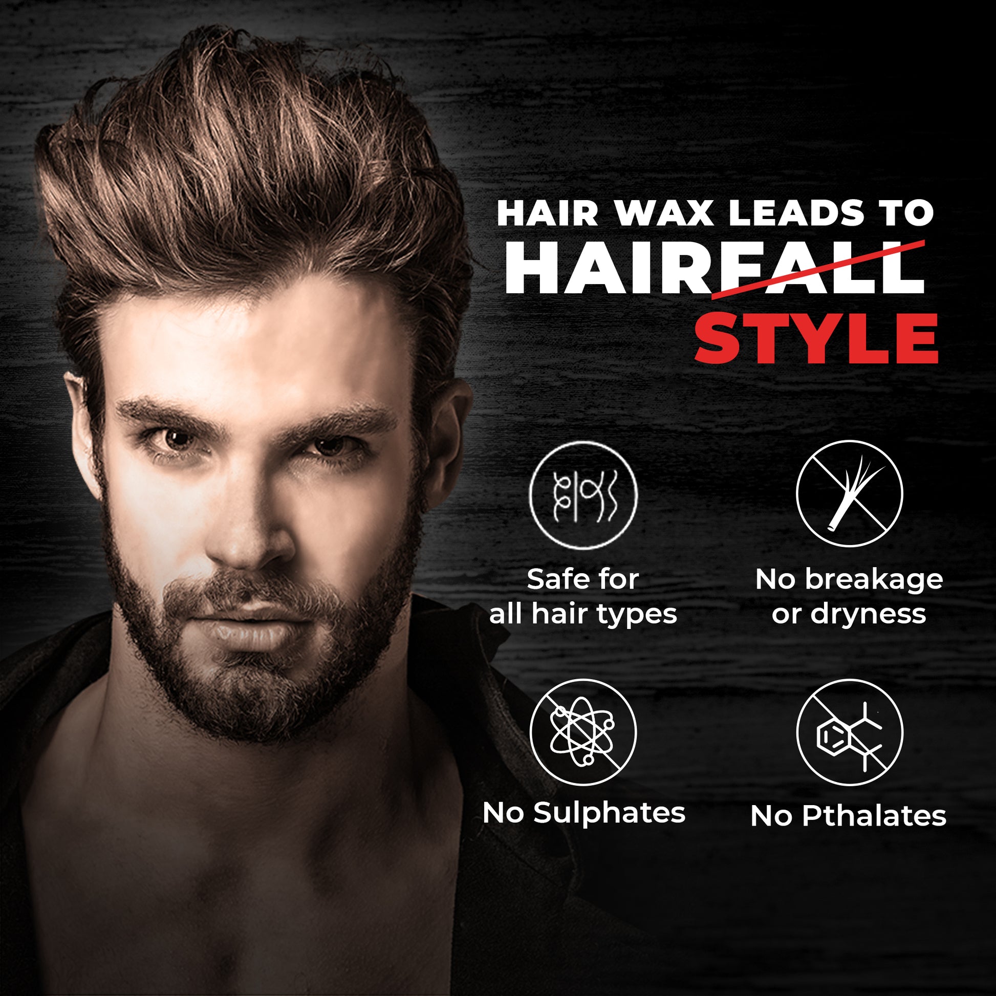Beardo Hair Wax Strong Hold Crystal Gel Wax 50g