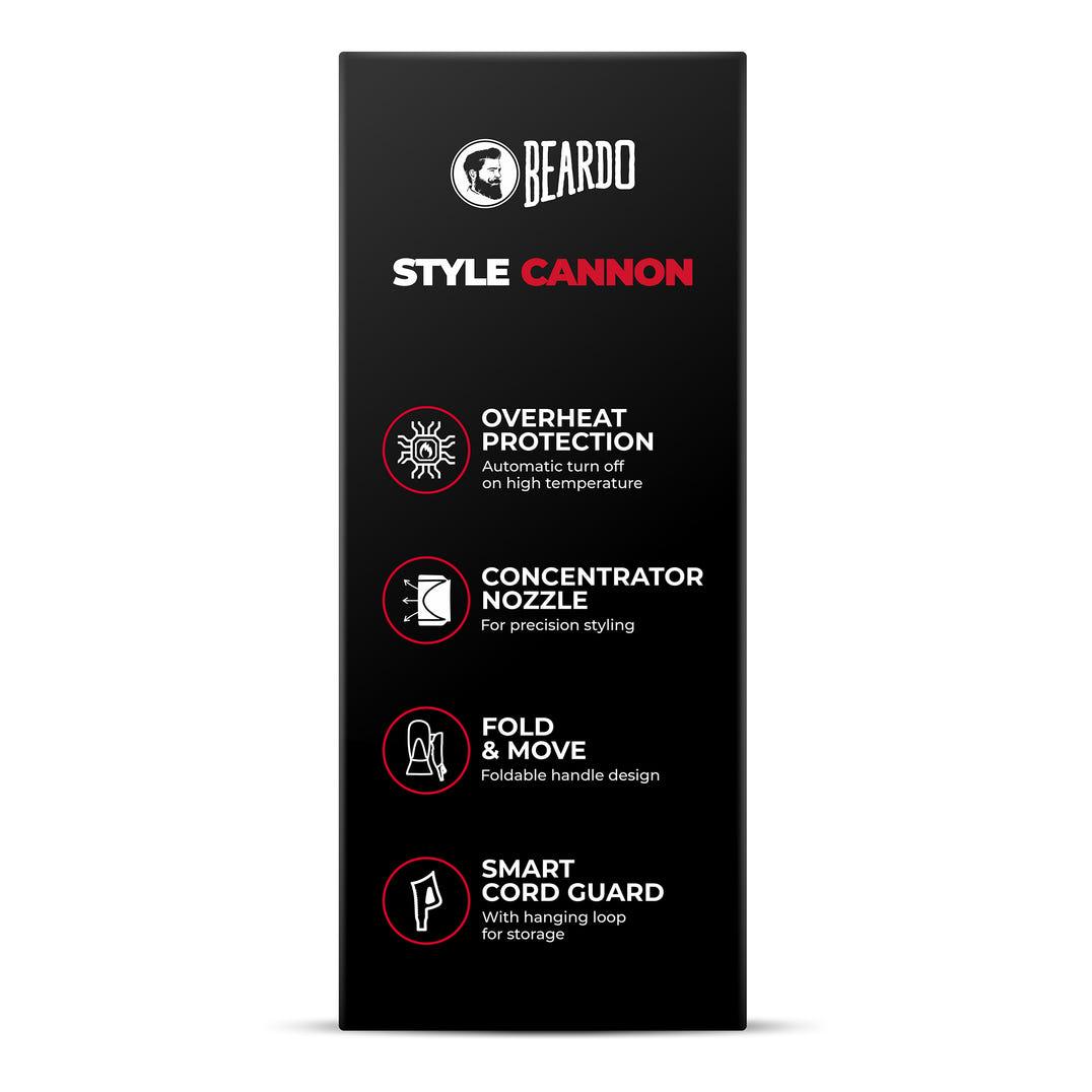 Beardo Style Cannon Ultracompact Hair Dryer – grooming results and lifestyle