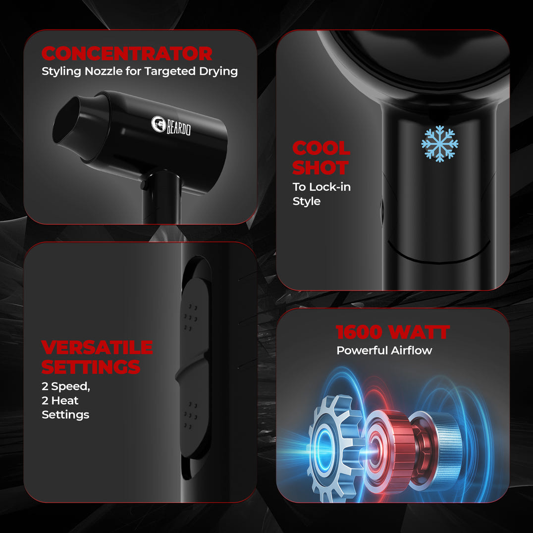 Beardo Styling Gun Ultra Advanced Hair Dryer – how to use