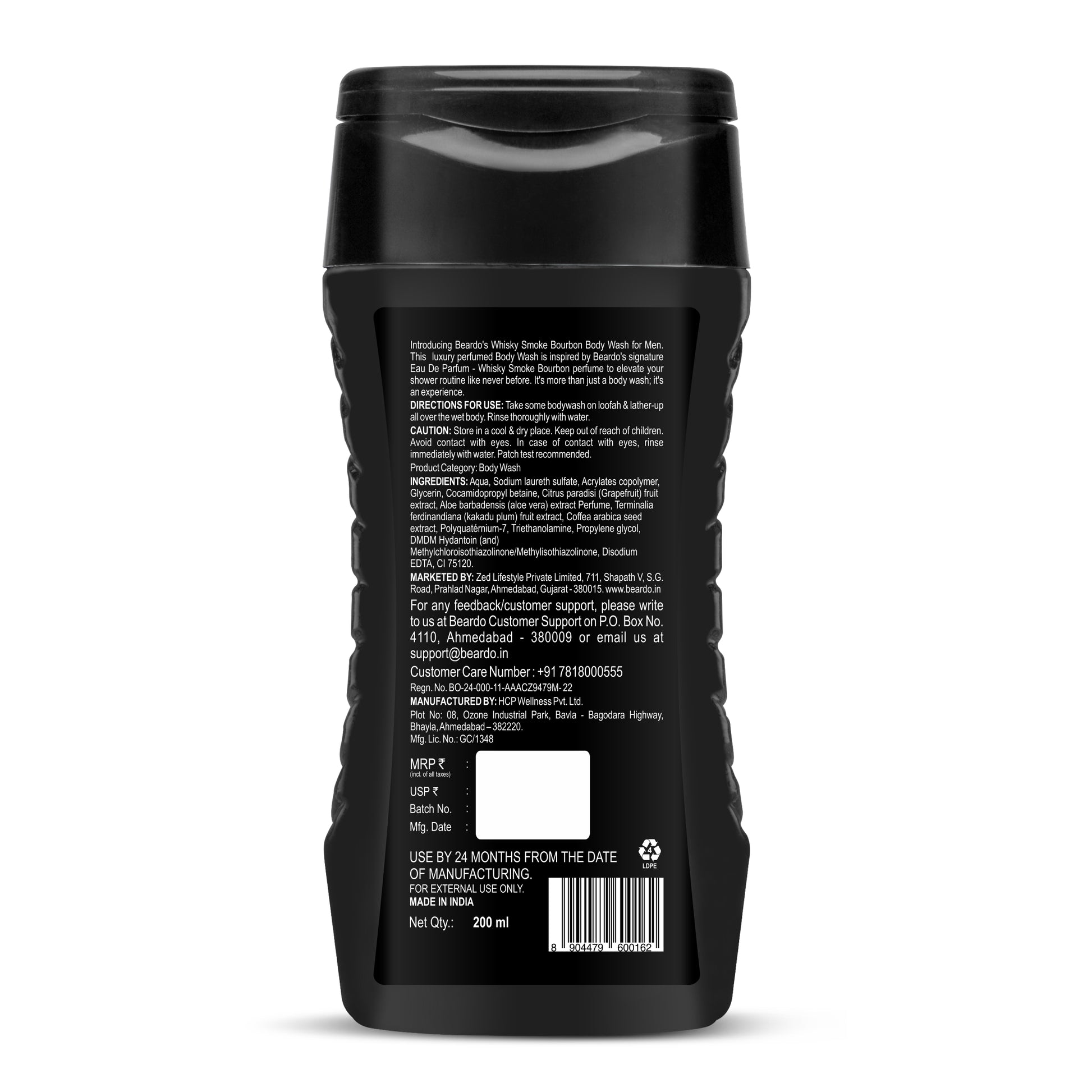 Beardo Whisky Smoke Bourbon Bodywash