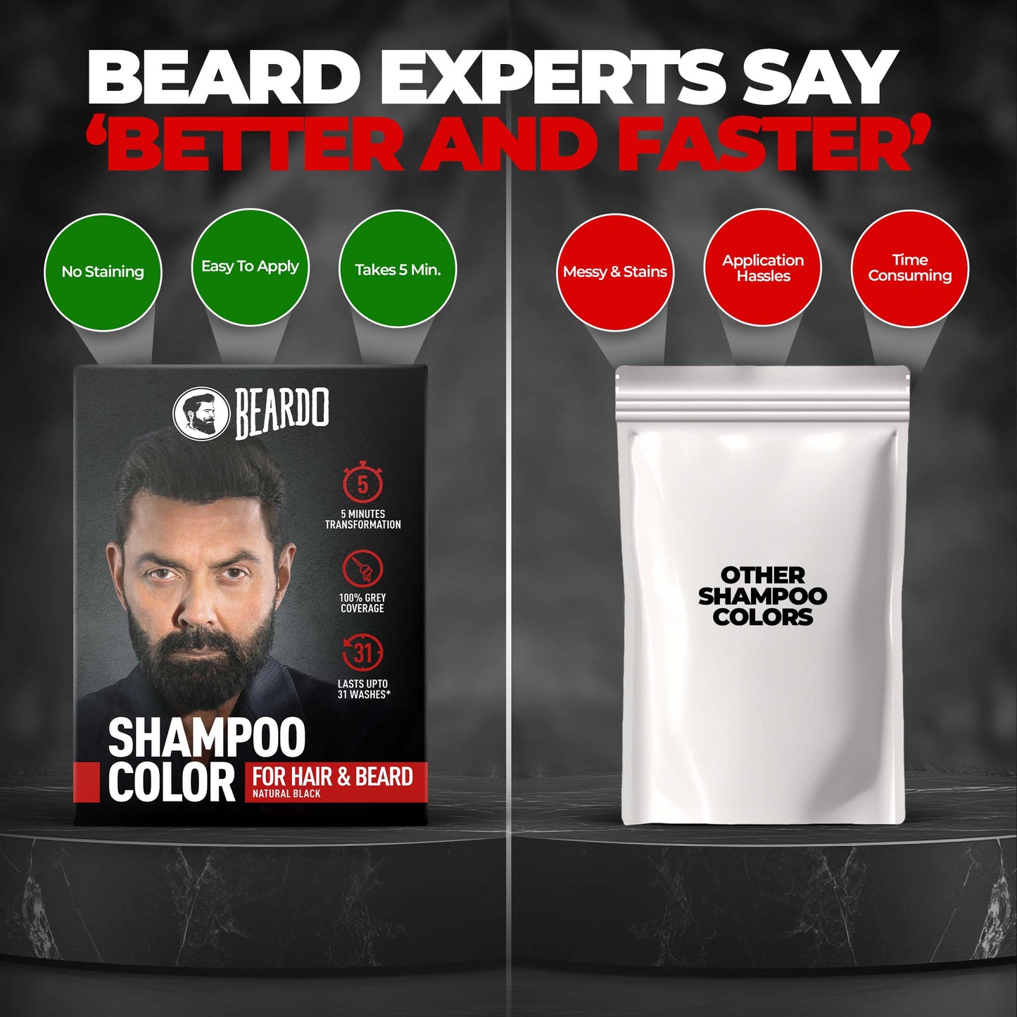 Shampoo Color for Hair and Beard (Natural Black)