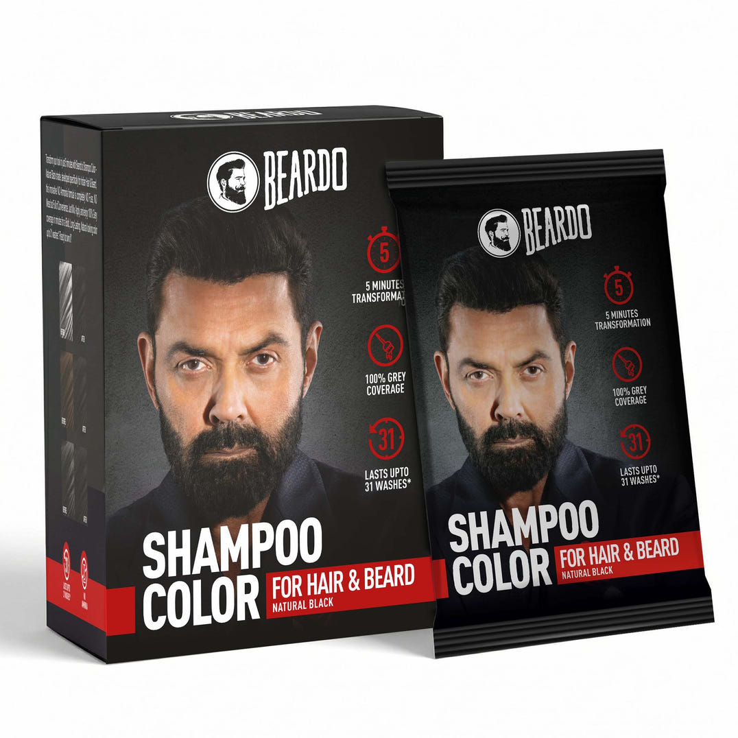 Beardo Shampoo Color for Hair and Beard (Natural Black) – hair shampoo for men