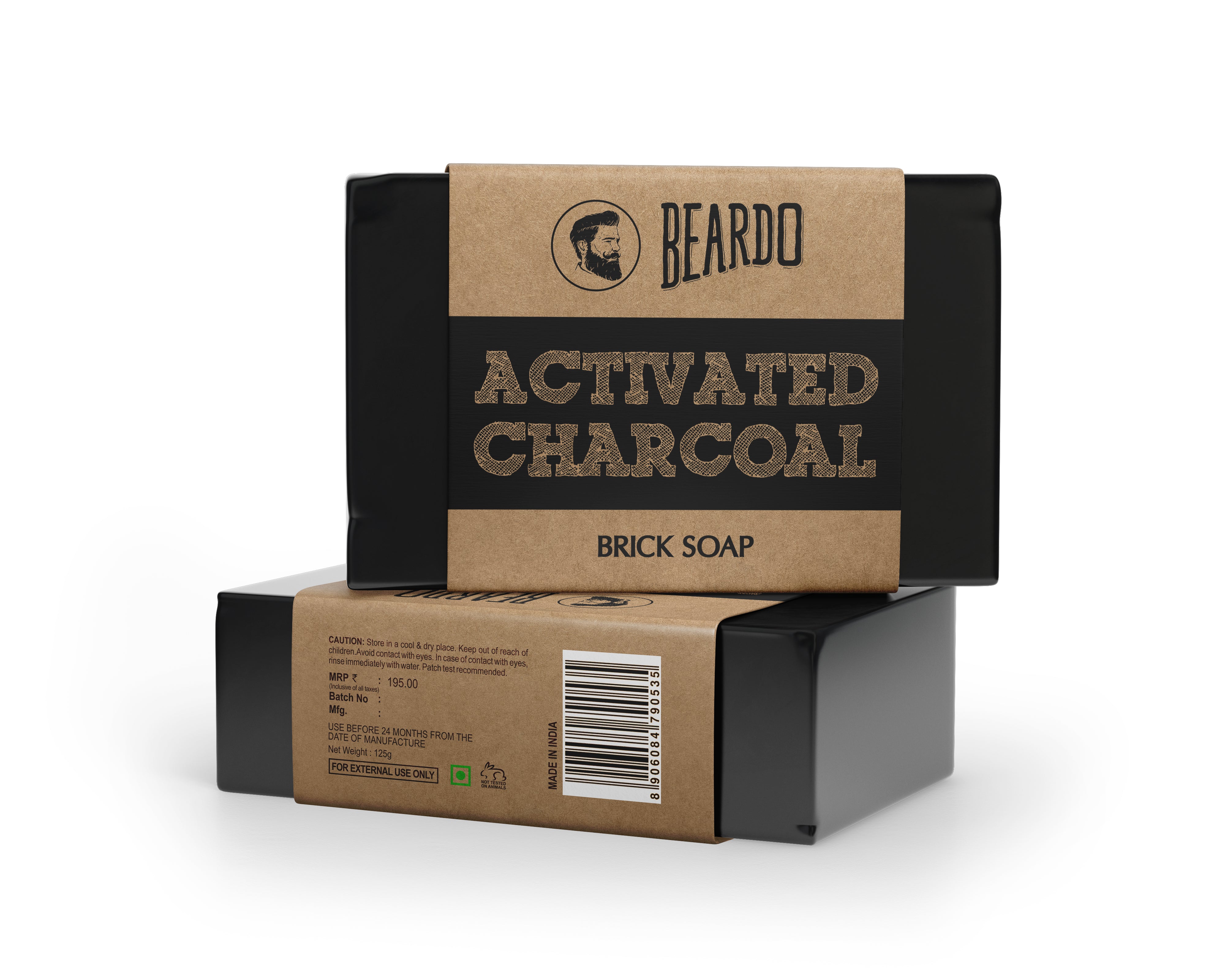 Beardo Activated Charcoal Brick Soap