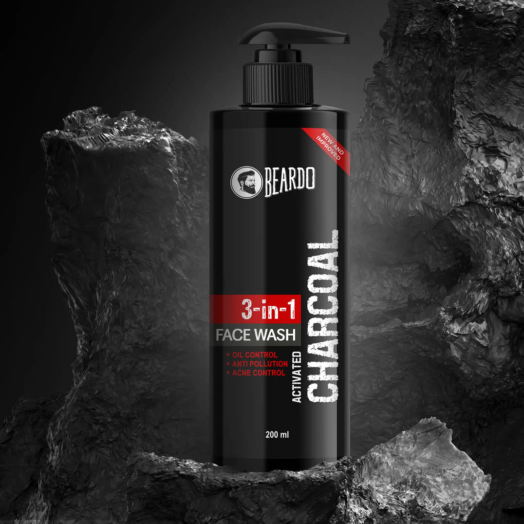Beardo Activated Charcoal Face Wash for Oily Acne-Prone Skin Men — Beardo India