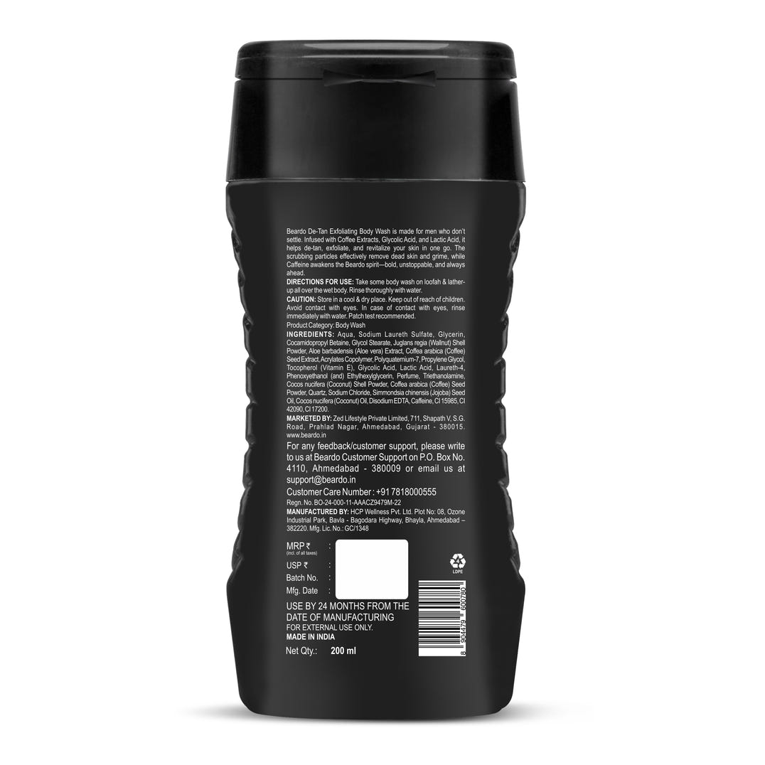 Beardo De-Tan Exfoliating Bodywash – grooming results and lifestyle