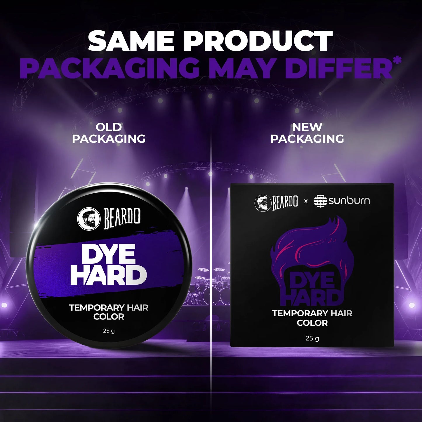 Beardo x Sunburn Dye Hard Temporary Hair Color Metallic Purple (25g)