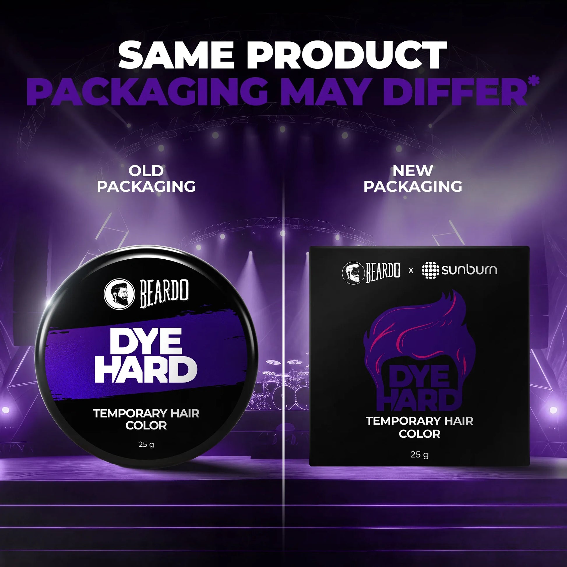 Beardo x Sunburn Dye Hard Temporary Hair Color Metallic Purple (25g)