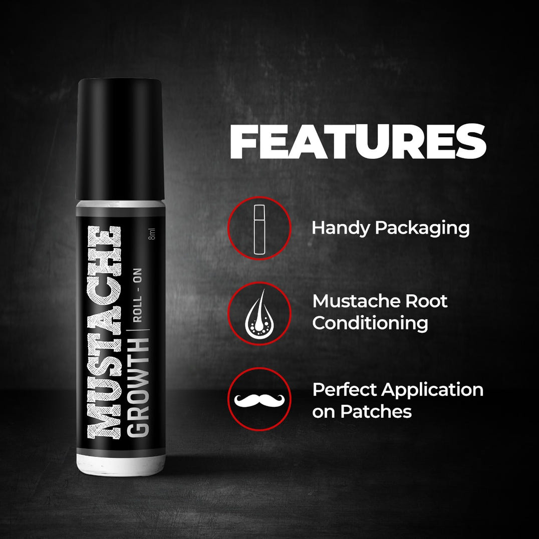Beardo Mustache Growth Roll on (8ml) – formula and texture close-up