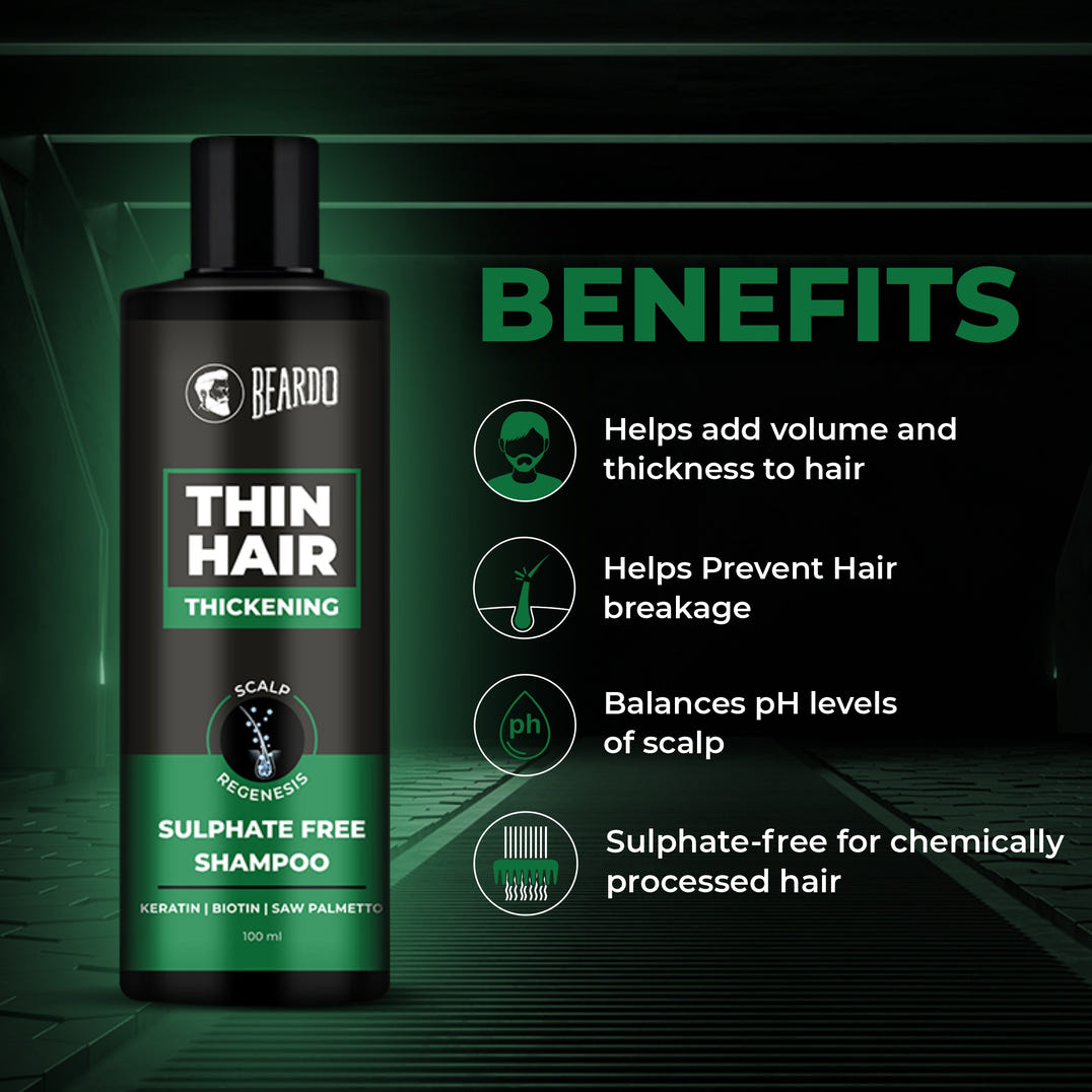 Beardo Hair Thickening Sulphate Free Shampoo (100ml) – grooming results and lifestyle