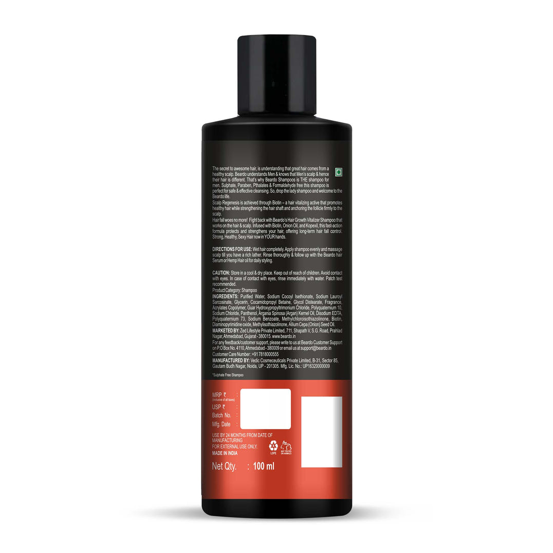 Beardo Hair Growth Sulphate Free Shampoo (100ml) – grooming results and lifestyle