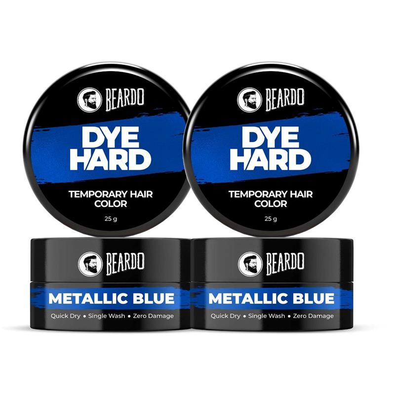 Beardo Dye Hard Temporary Hair Color Metallic Blue (2x25g)