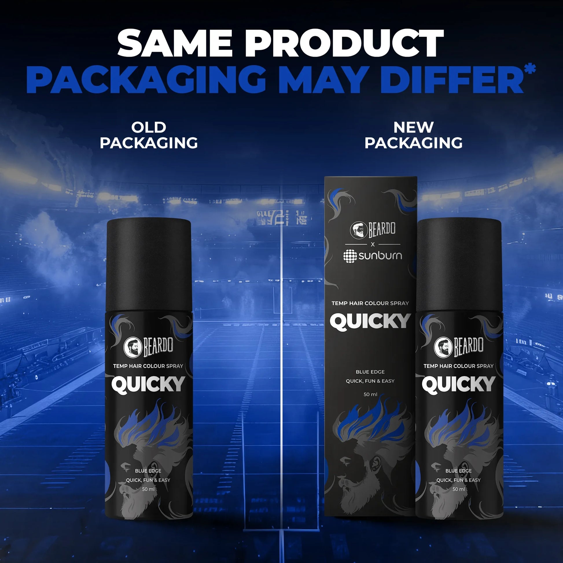 Beardo x Sunburn Quicky Temp Hair Color Spray Blue Edge (50ml)