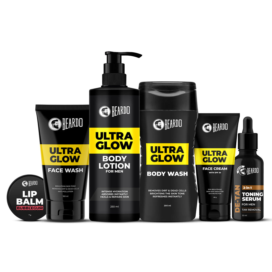 Beardo HEAD TO TOE GLOW Combo – grooming combo set for men