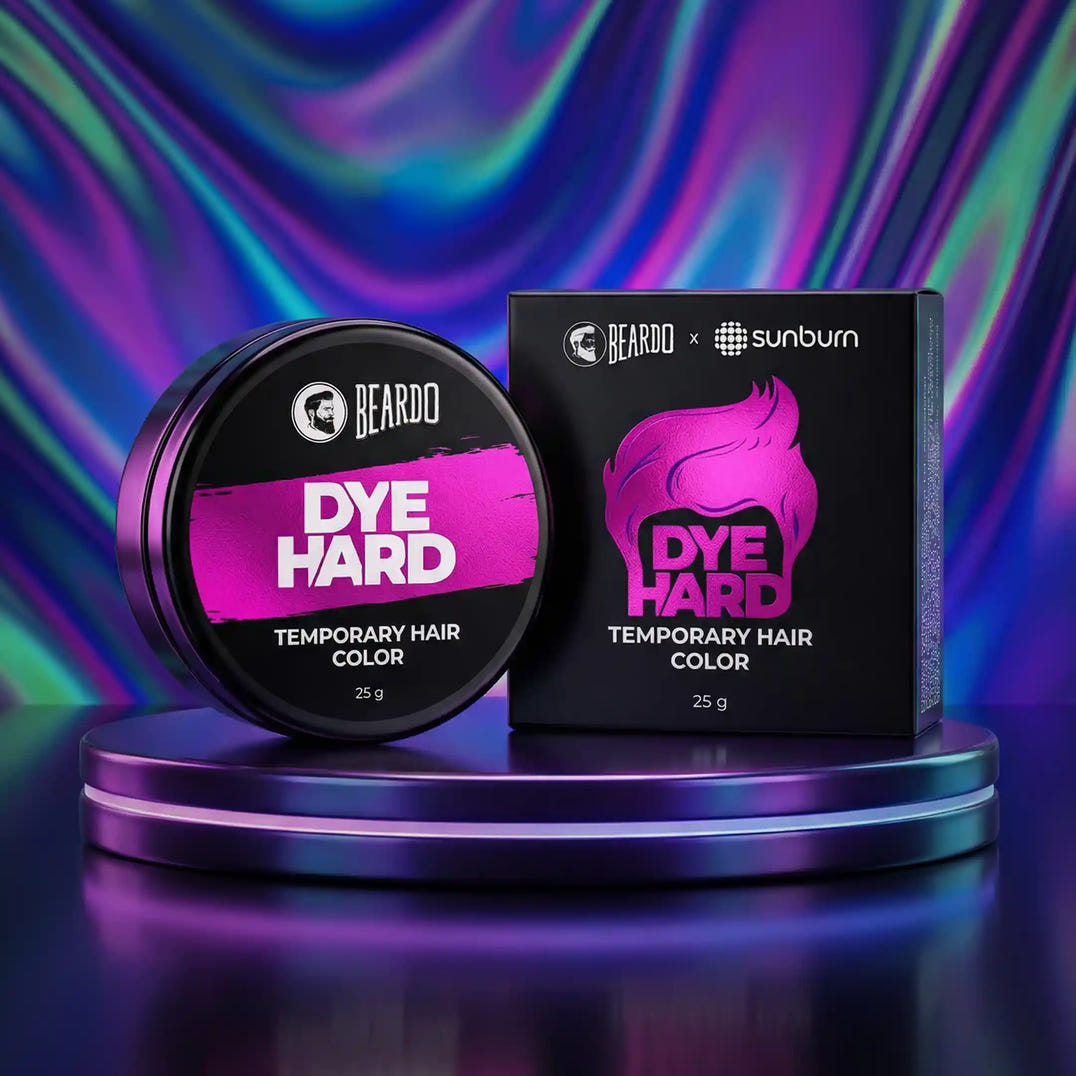 Beardo Dye Hard Temporary Hair Color Metallic Pink (25g) – temporary hair color for men