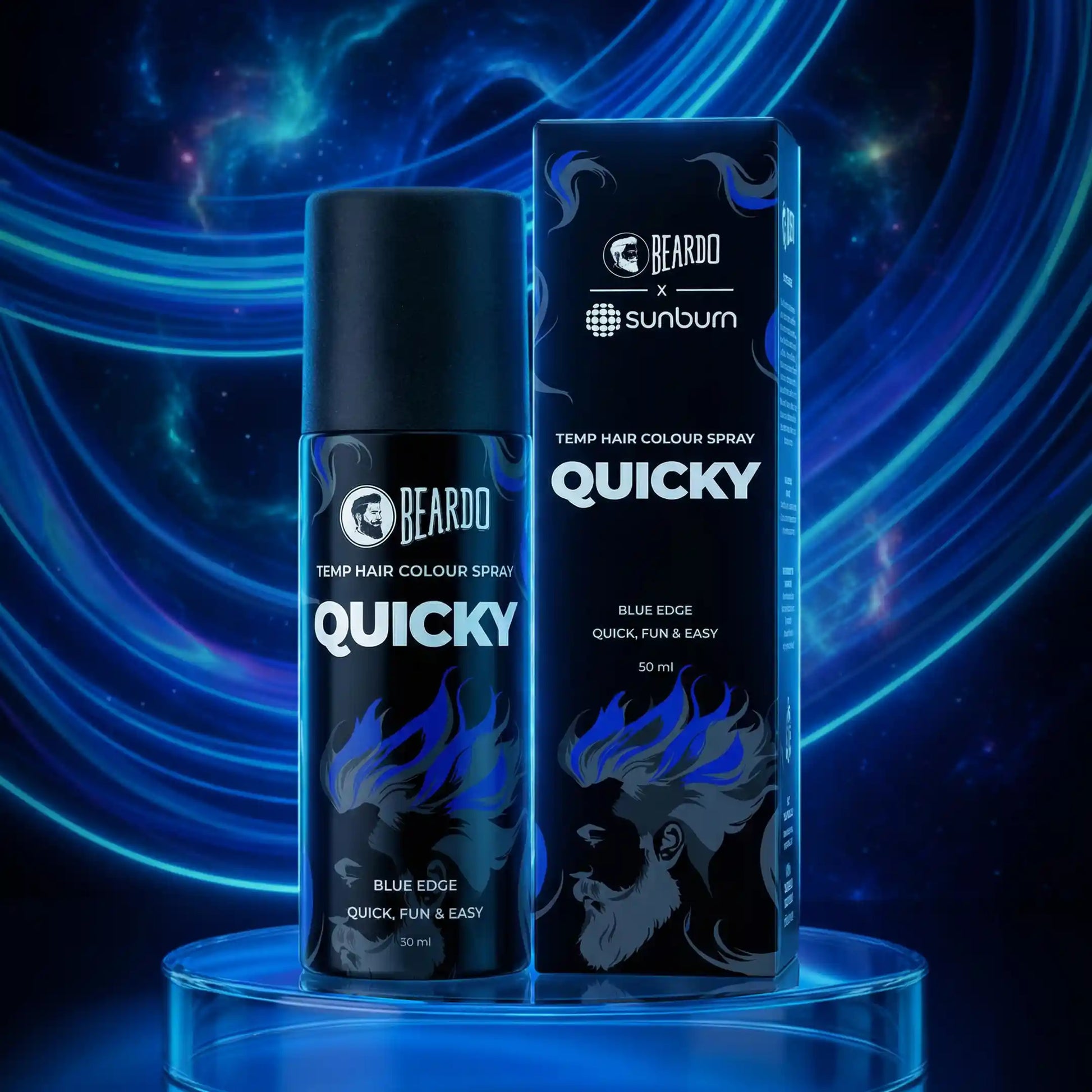 Beardo x Sunburn Quicky Temp Hair Color Spray Blue Edge (50ml)