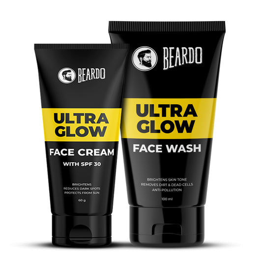 beardo combo, beardo combo kit, glowing skin men, facial kit combo, face glow tips for men, beardo ultraglow, face glow for men, male face glow tips