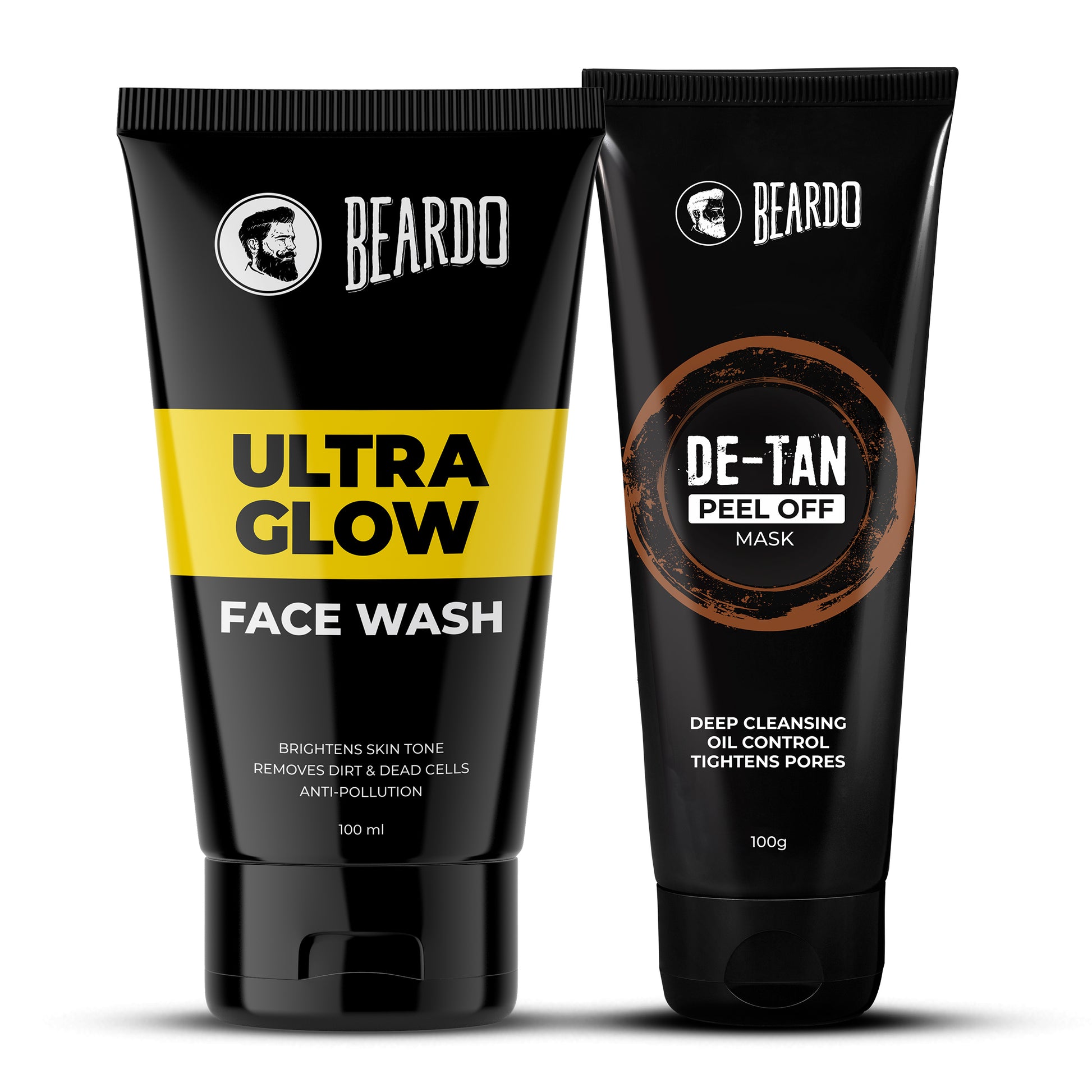 Beardo Ultraglow Facewash & De-Tan Peel Off Mask Combo