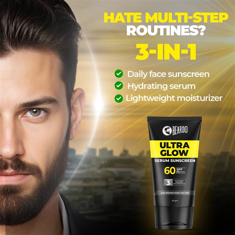 Beardo Ultra Glow Serum Sunscreen SPF 60 PA++++ – key ingredients and benefits