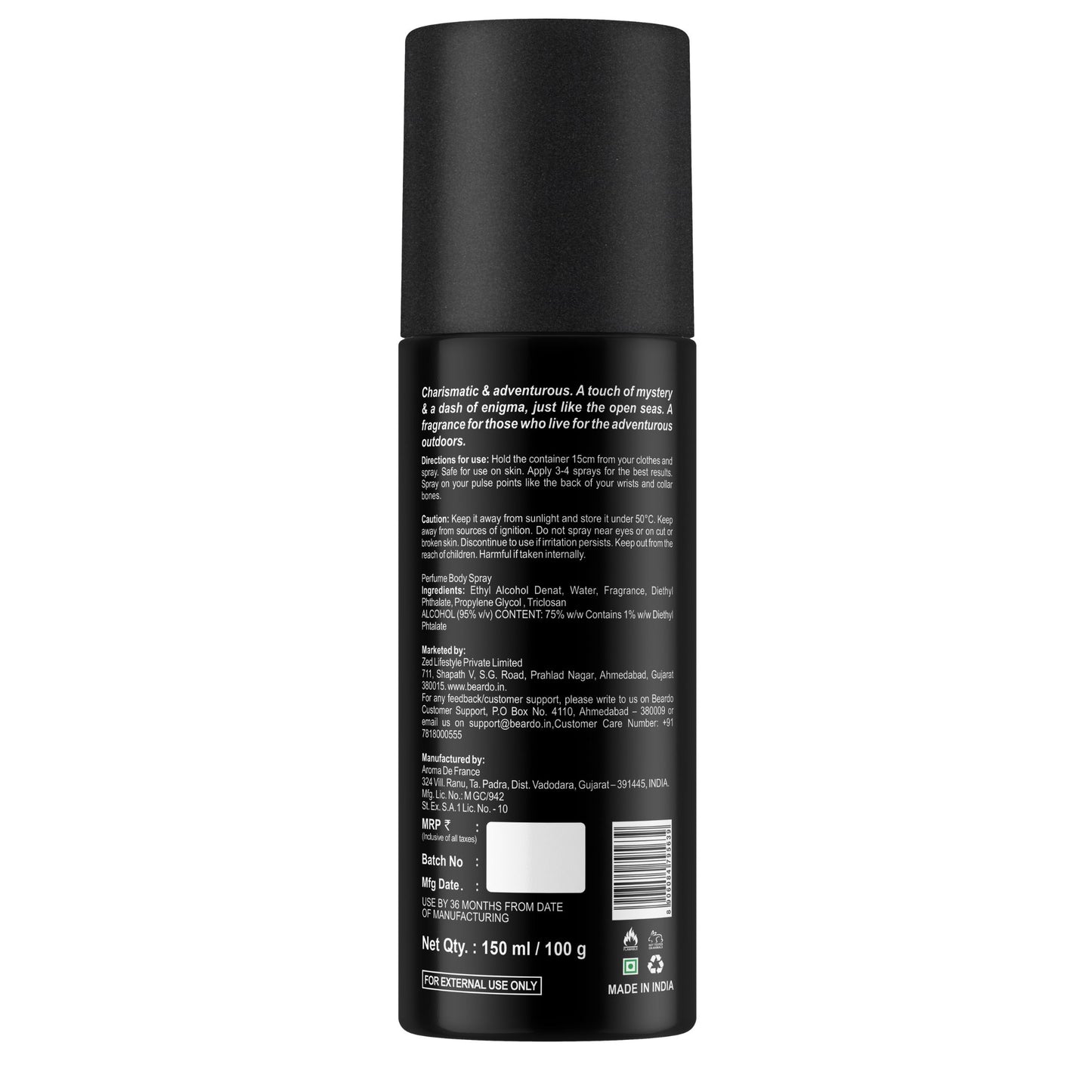 Beardo Mariner Perfume Deo Spray (150ml)