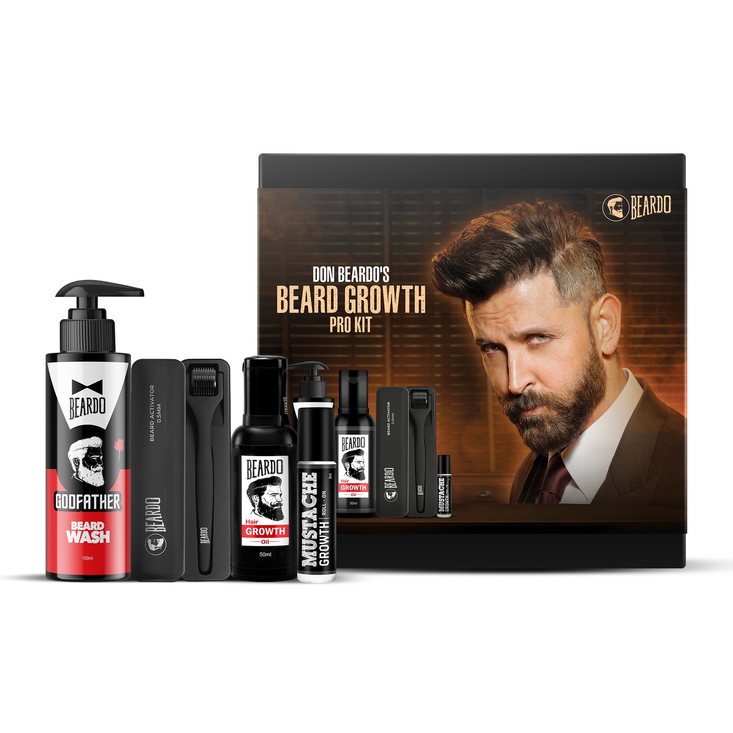 beardo beard growth kit, don beardo's beard growth pro kit beard kit, beard growth kit, beard care gift set