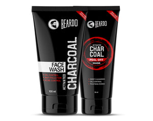 charcoal combo, charcoal set for men, charcoal face wash for men, beardo charcoal face wash, best charcoal face wash for men, beardo activated charcoal face wash, beardo charcoal face mask