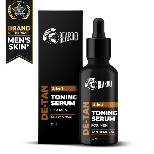 Beardo De-Tan 2 in 1 Toning Serum, de tan serum, serum for tan removal, tan removal serum, best serum for tan removal, best tan removal serum